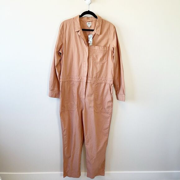 J.Crew Foundry Chino Utility Coveralls Jumpsuit Peach Women’s Size 14 NWT’s $168 - Picture 3 of 14